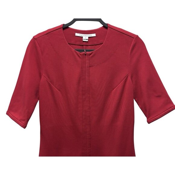 Diane Von Furstenberg Red Short Sleeve Saturn Full Front Zip Dress 8 - Picture 4 of 9